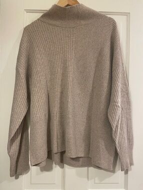 summersalt Ribbed Mock Turtleneck Cashmere-Blend Sweater - Taupe